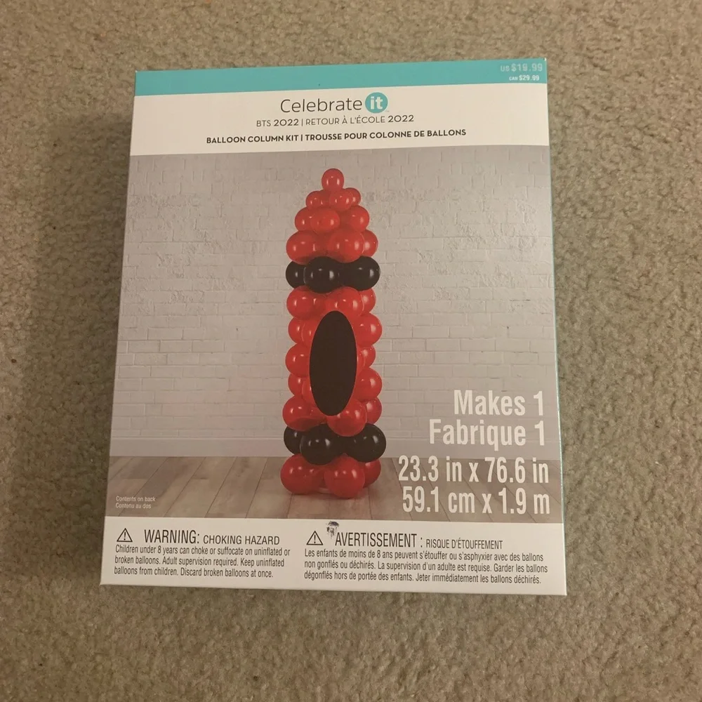celebrate it balloon column red crayon